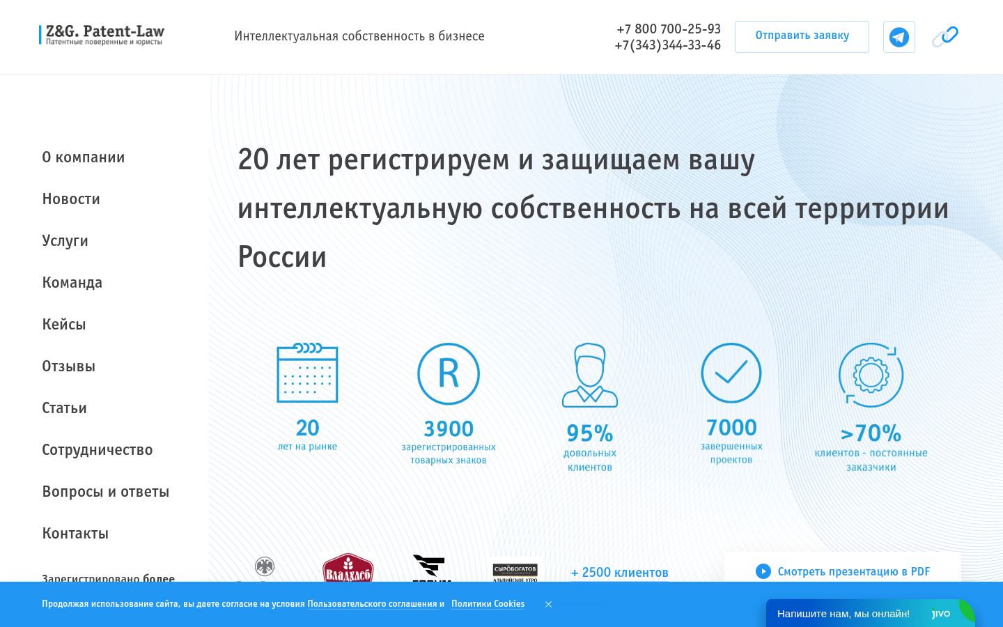 Z&GPatent &middot; снимок главной страницы (HOMEPAGE_SCREENSHOT)