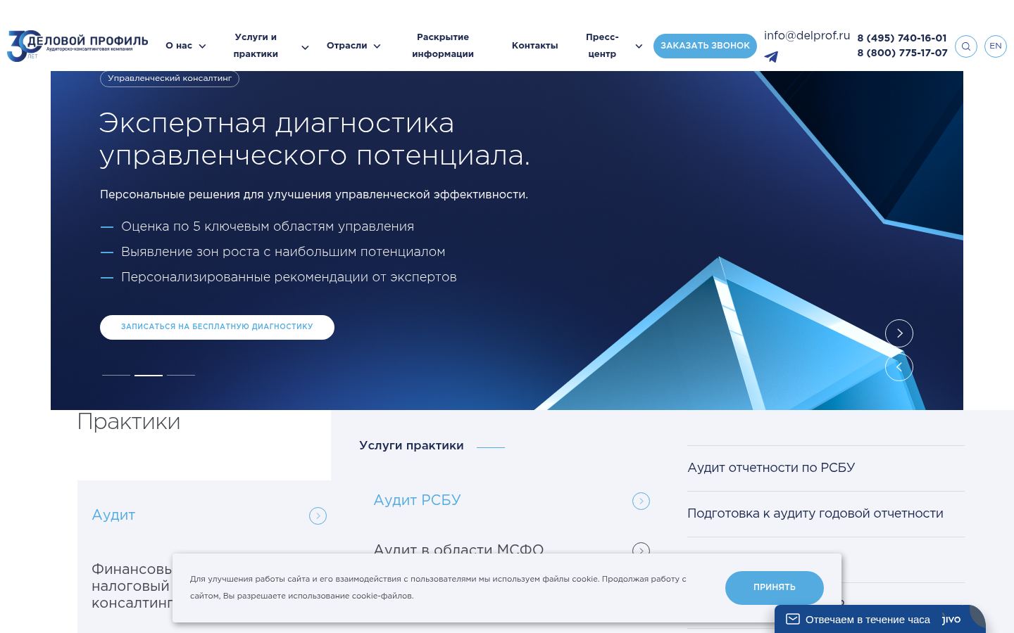 Группа «ДЕЛОВОЙ ПРОФИЛЬ» · снимок главной страницы (HOMEPAGE_SCREENSHOT)